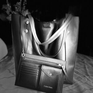 Calvin Klein Black Tote with Coordinating Wallet